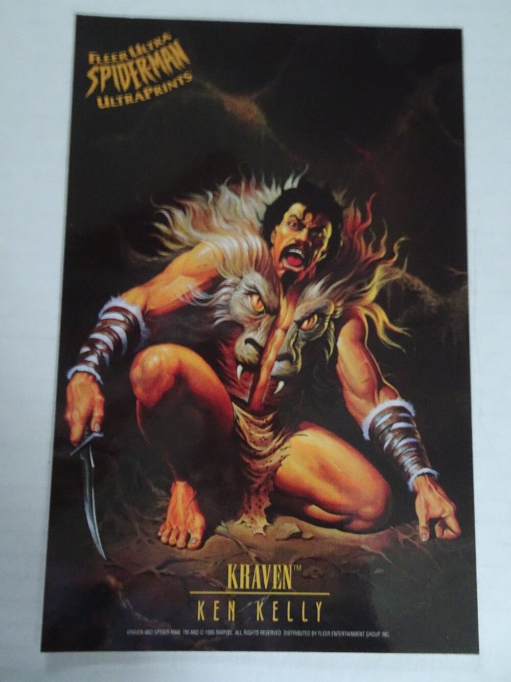 Kraven - Ken Kelly - Marvel -Fleer Ultra -UltraPrints - 6 1/2" x 10" - 1995